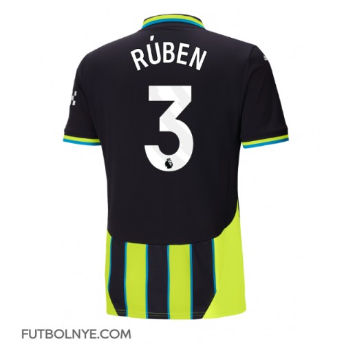 Camiseta Manchester City Ruben Dias #3 Visitante Equipación 2024-25 manga corta